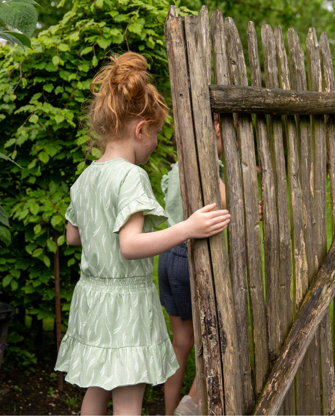 Celadon Green | Haljina kratkih rukava za djevojčice