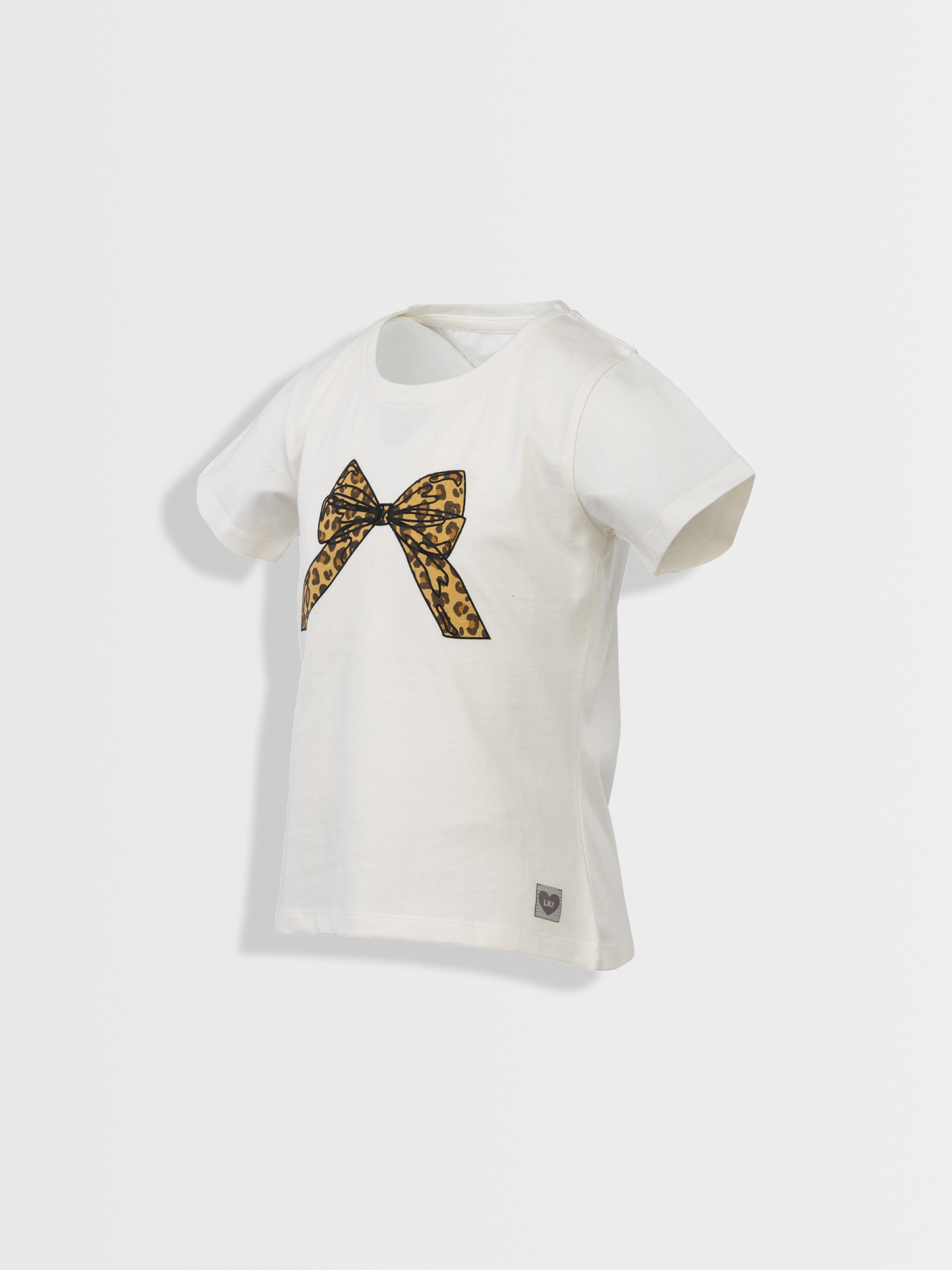 Leopard Bow Off White | Majica kratkih rukava za djevojčice