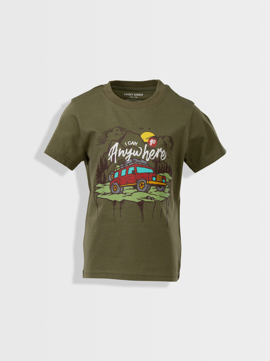 Go Anywhere Oil Green | Majica kratkih rukava za dječake