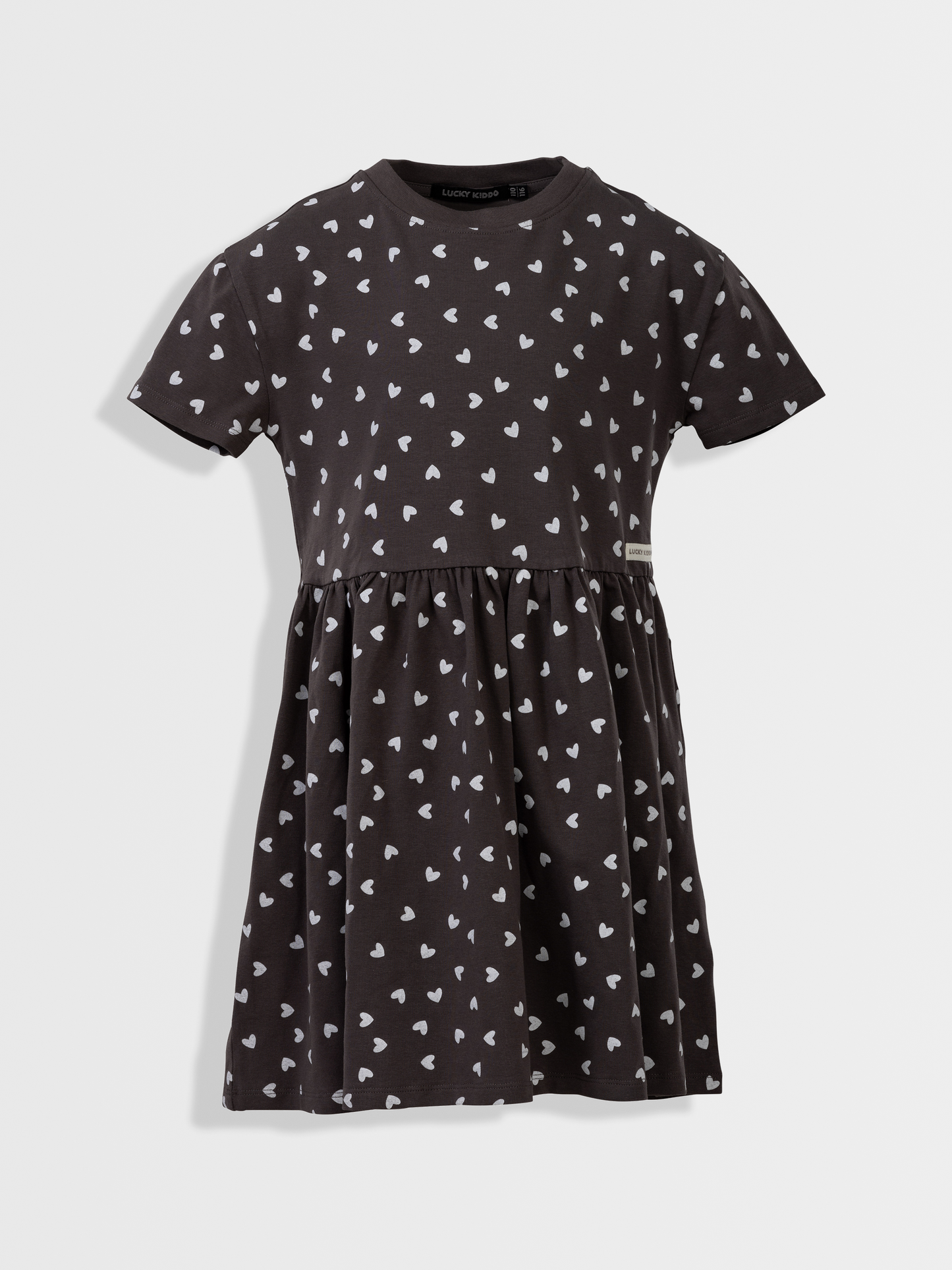 Paris Grey Hearts | Haljina kratkih rukava za djevojčice