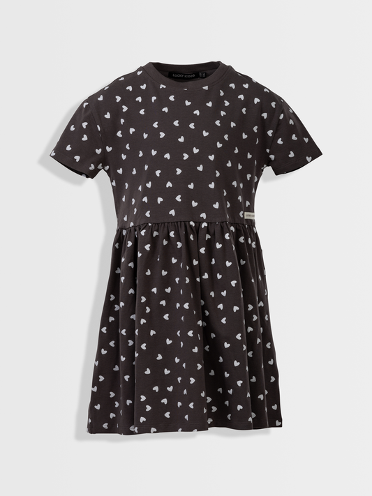 Paris Grey Hearts | Haljina kratkih rukava za djevojčice