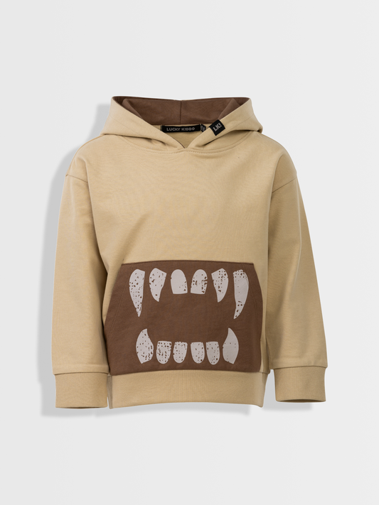Beige Brown Teeth | Majica s kapuljačom za dječake