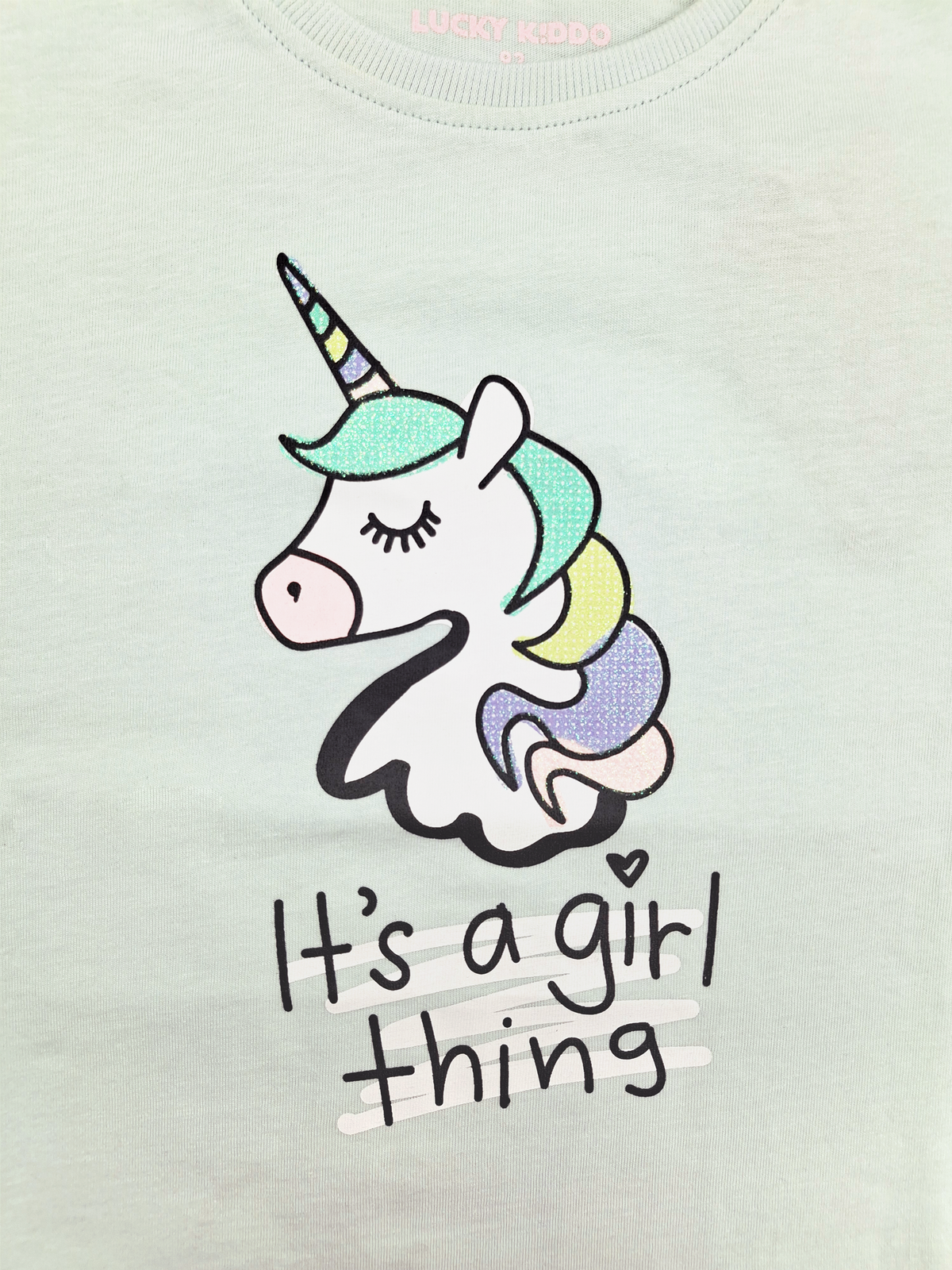Mint Unicorn | Majica kratkih rukava za djevojčice - opušteni kroj