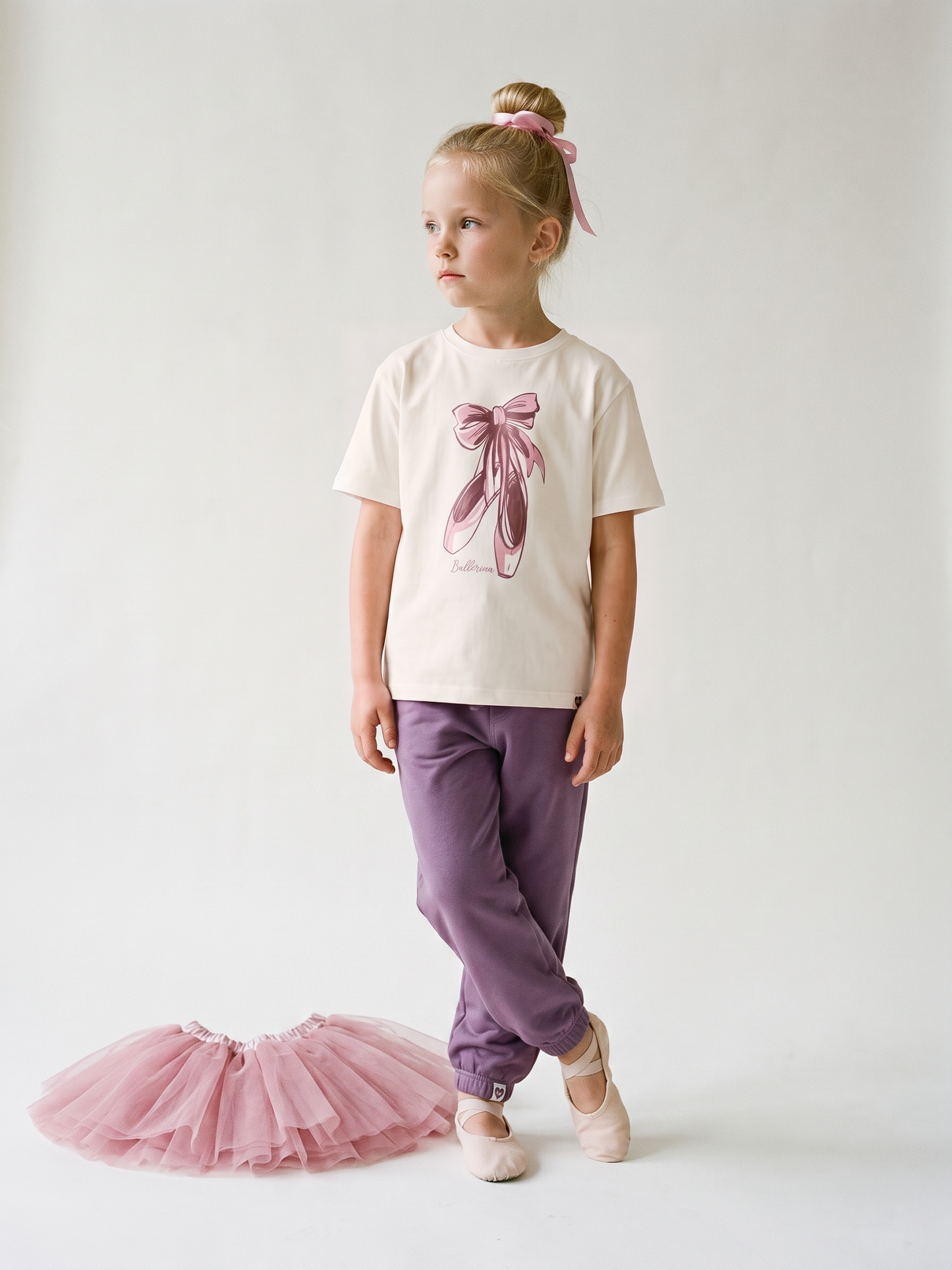 White Ballerina | Majica kratkih rukava za djevojčice - opušteni kroj