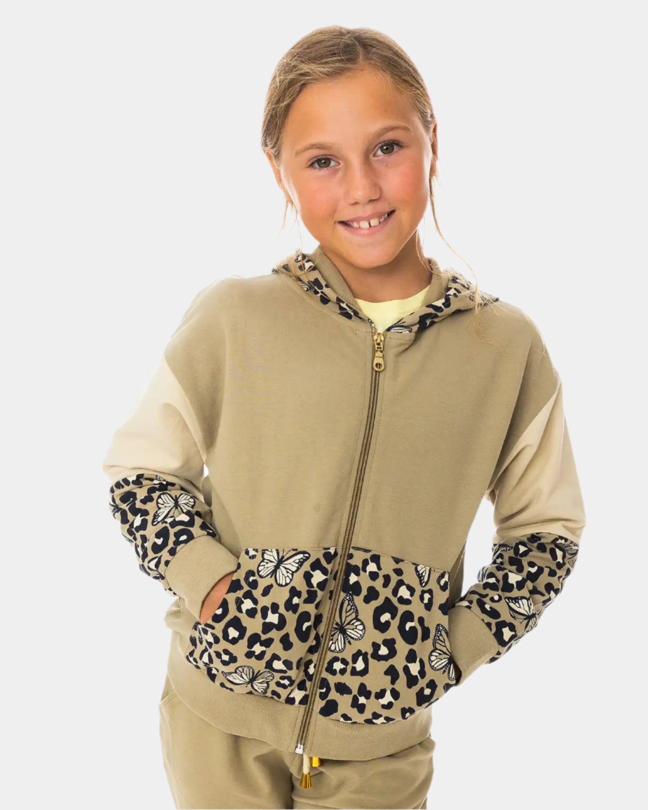 Majica s kapuljačom za djevojčice | Leopard