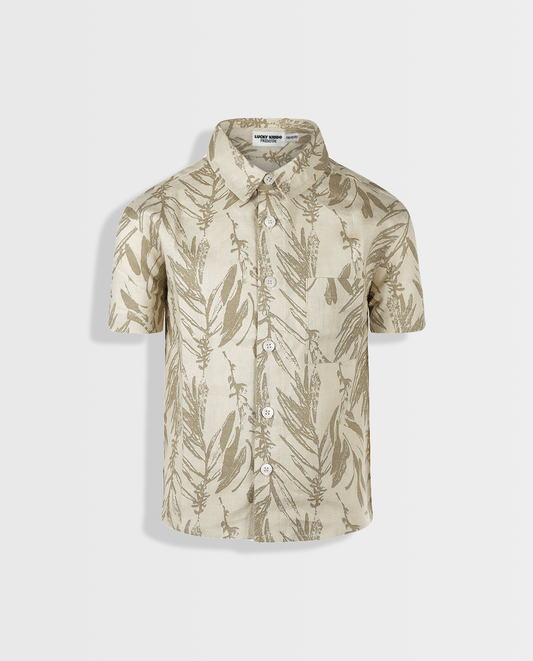 Beige Havana | Košulja za dječake s kratkim rukavima