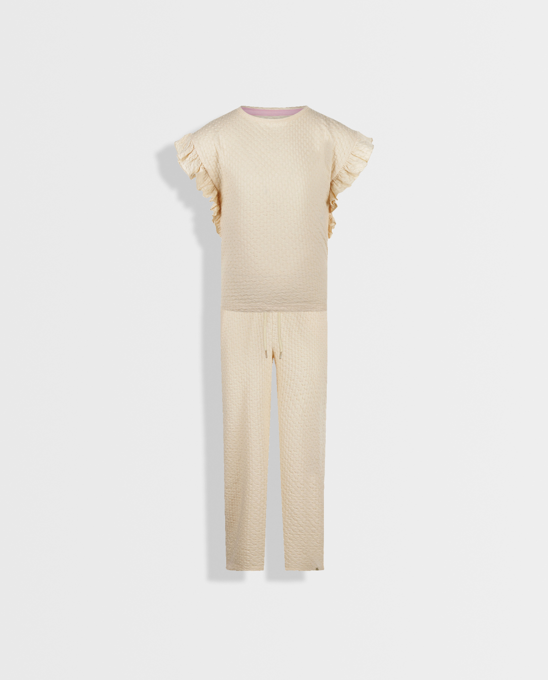 Off White Essence | Dvodijelni komplet za djevojčice s dugim hlačama