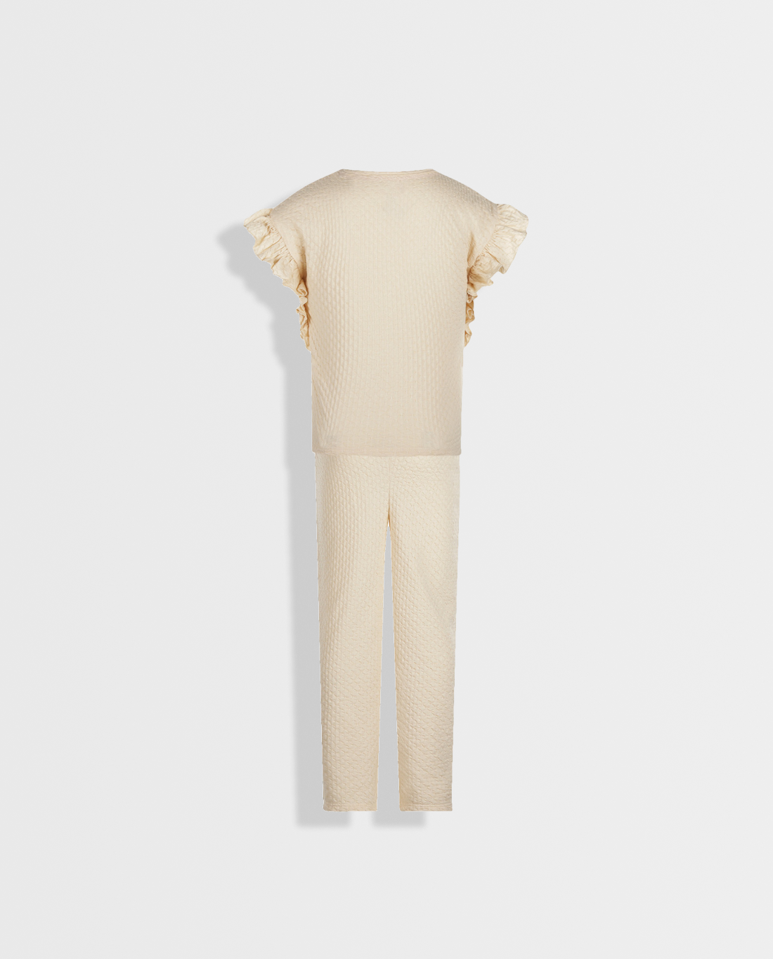 Off White Essence | Dvodijelni komplet za djevojčice s dugim hlačama