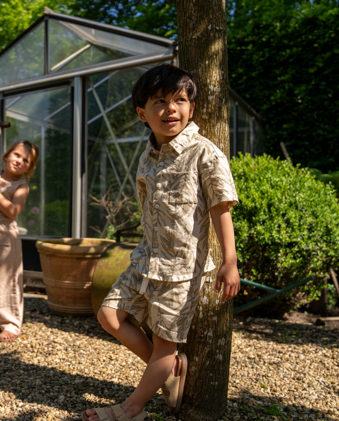 Beige Havana | Kratke hlače za dječake