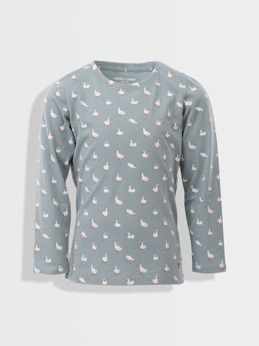 Majica dugih rukava za djevojčice | Grey Mist Ducks