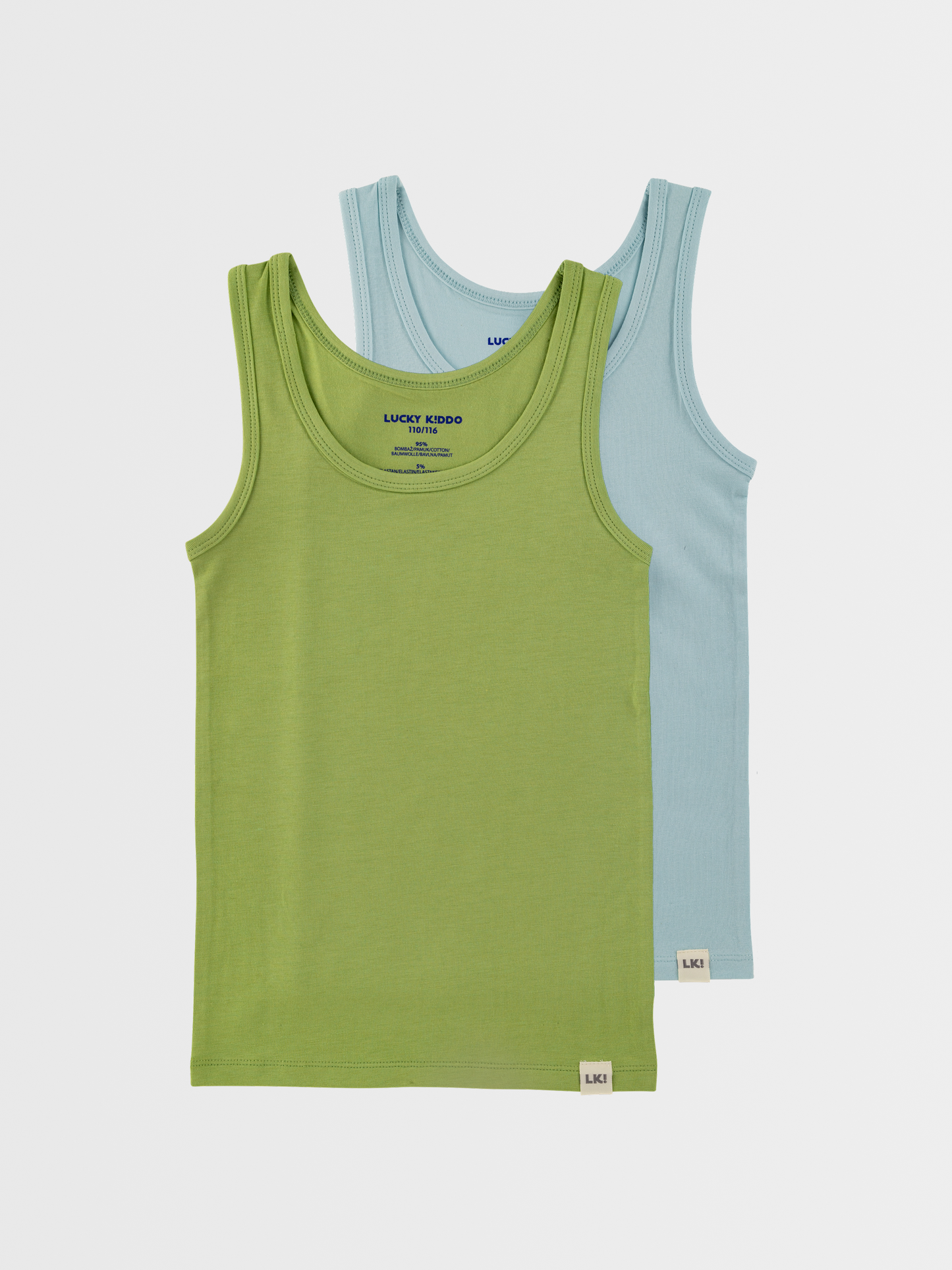 Svijetloplava + zelena | Dječja potkošulja (2x)
