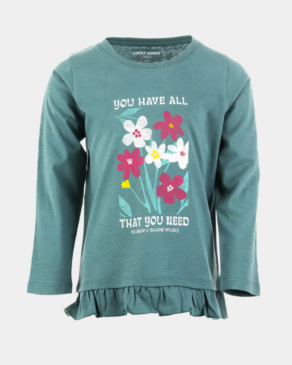 Majica dugih rukava za djevojčice | Bloom Green