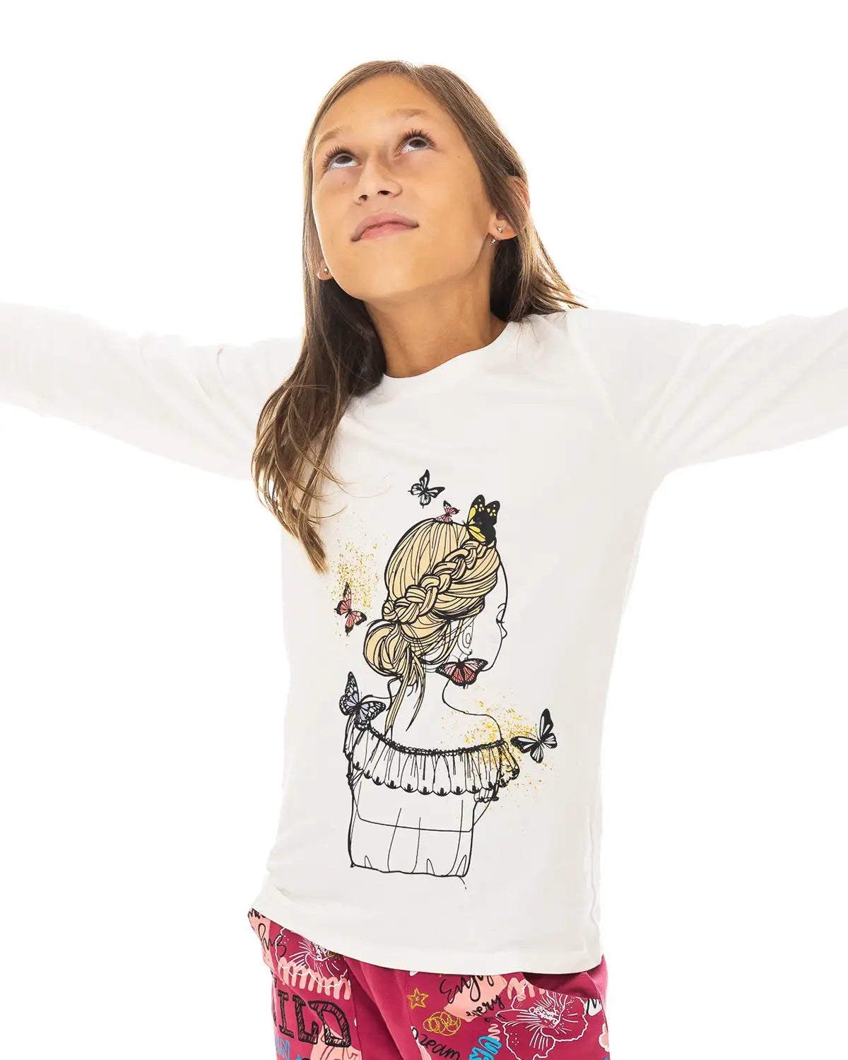 Majica dugih rukava za djevojčice | Butterfly Lady