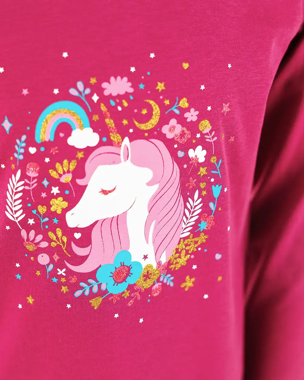 Majica dugih rukava za djevojčice | Enchated Unicorn Pink