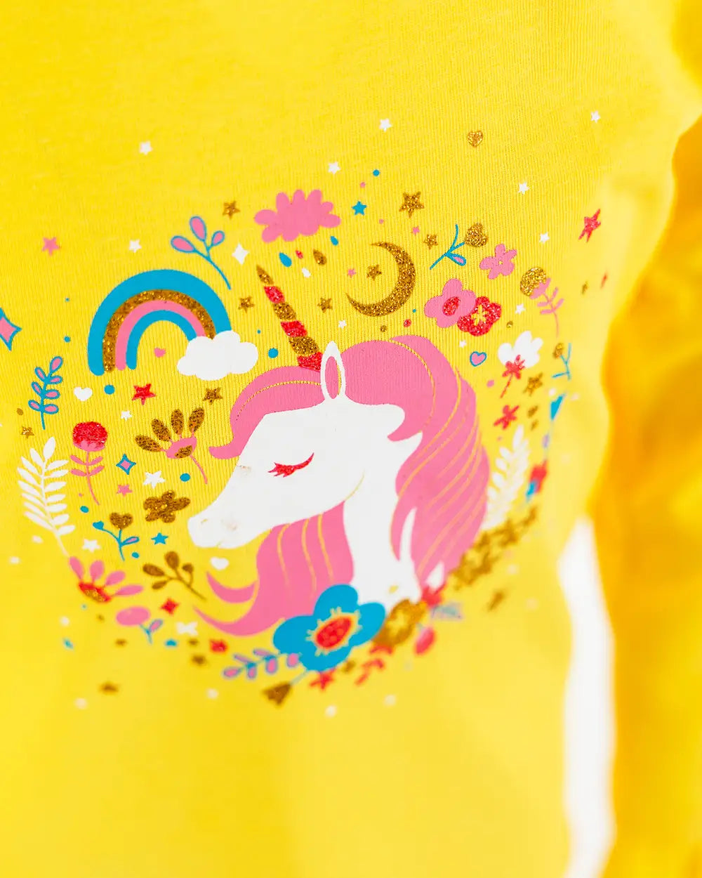 Majica dugih rukava za djevojčice | Enchated Unicorn Yellow