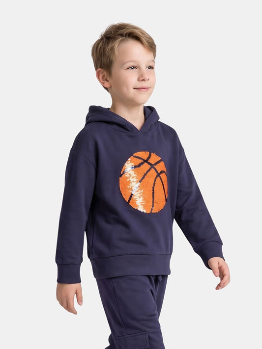 Polar Night | Podstavljena sweater majica s kapuljačom za dječake