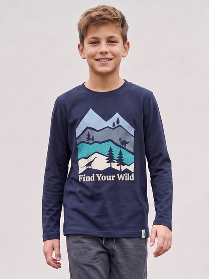 Find Your Wild | Majica dugih rukava za dječake - klasični kroj