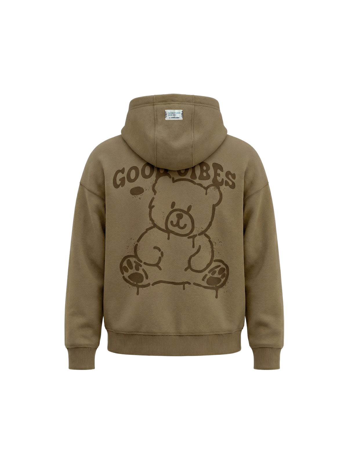 Camel Good Vibes | Podstavljena majica s kapuljačom za dječake - oversized kroj