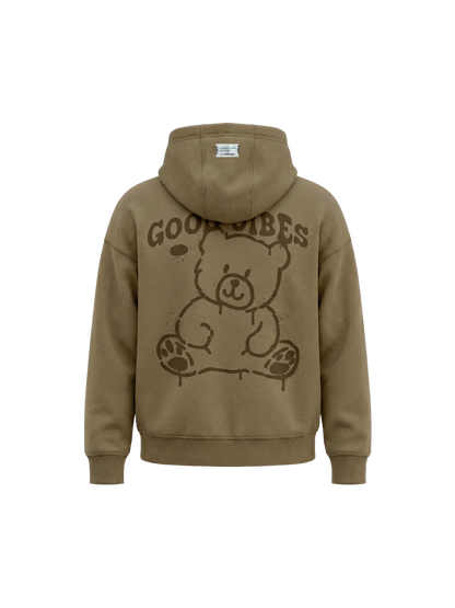 Camel Good Vibes | Podstavljena majica s kapuljačom za dječake - oversized kroj
