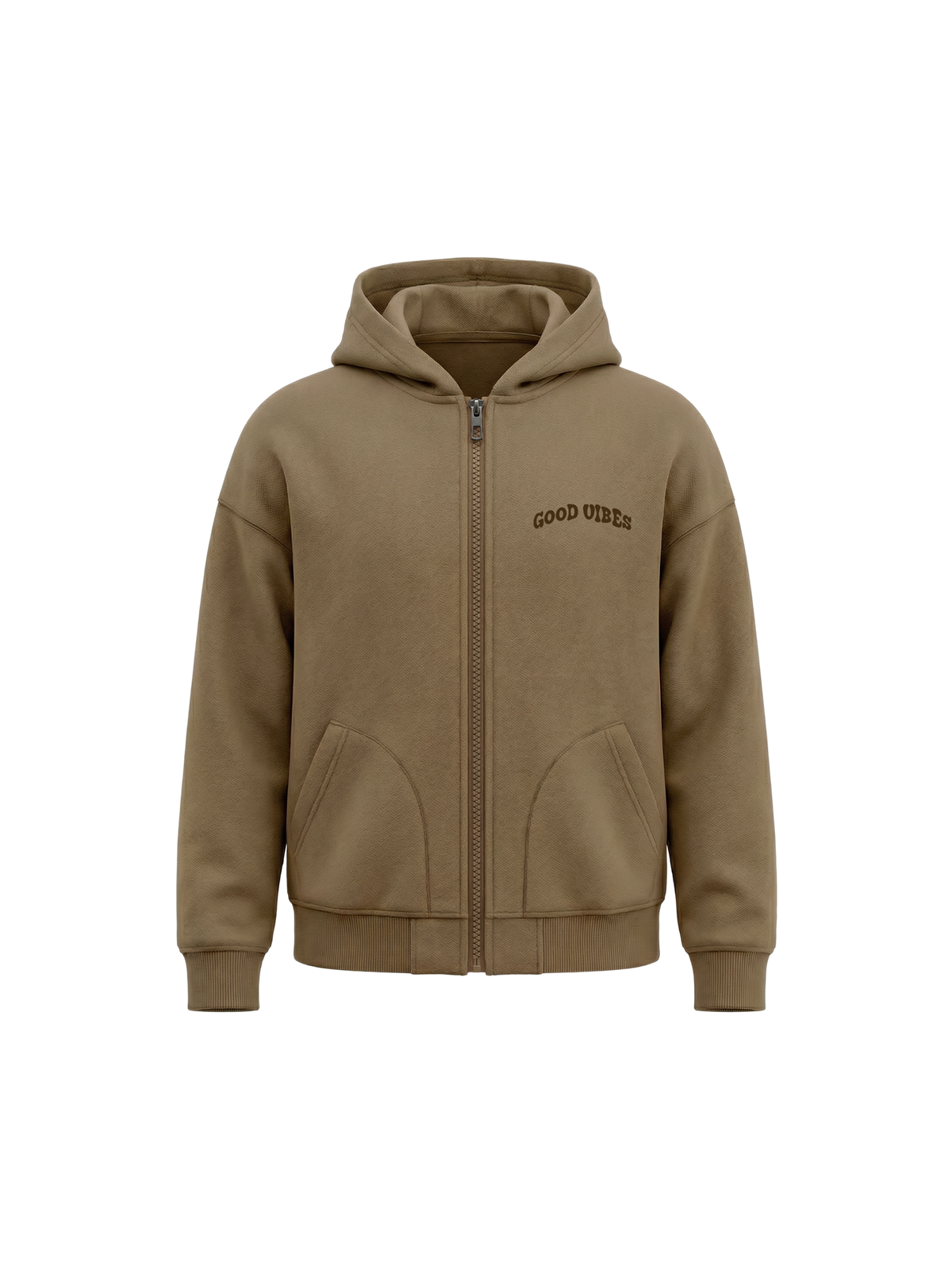 Camel Good Vibes | Podstavljena majica s kapuljačom za dječake - oversized kroj