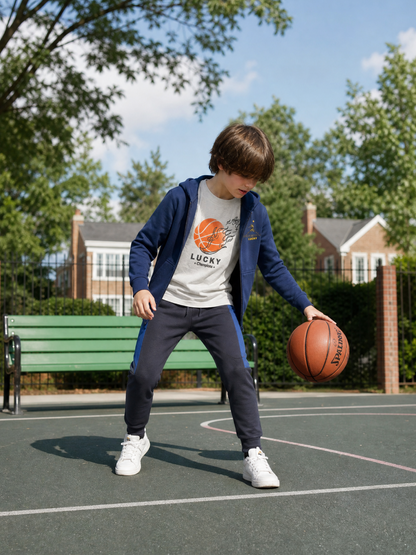 Navy Basket | Majica s kapuljačom za dječake - klasični kroj