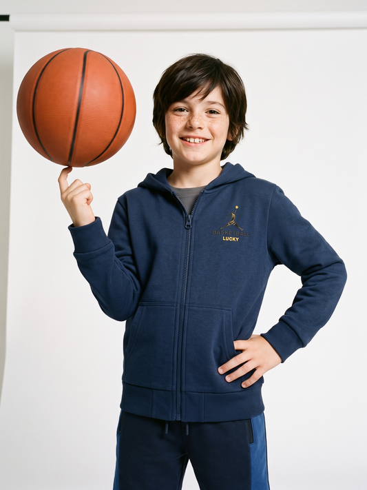 Navy Basket | Majica s kapuljačom za dječake - klasični kroj