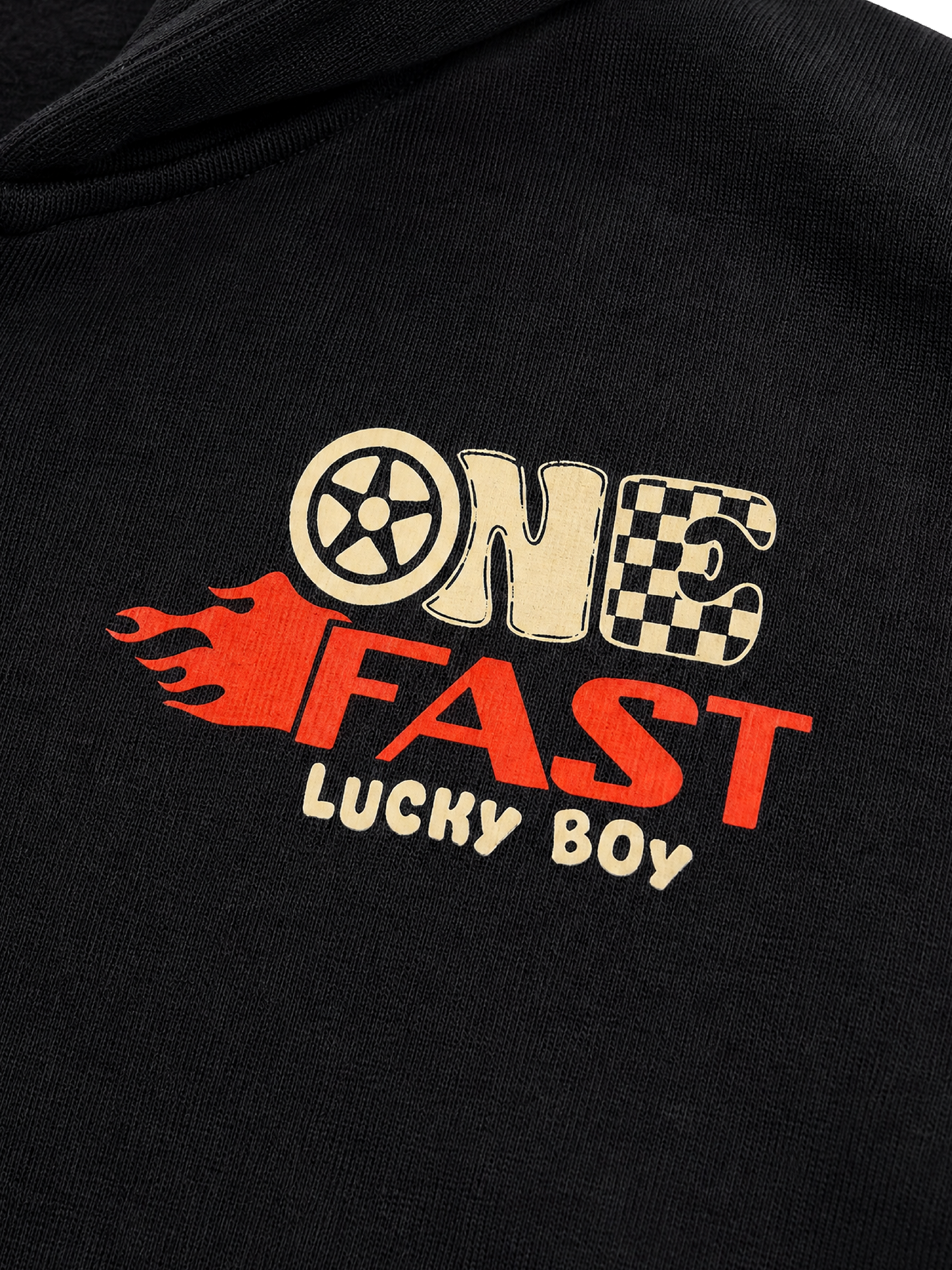 Black Fast | Podstavljena majica s kapuljačom za dječake - klasični kroj