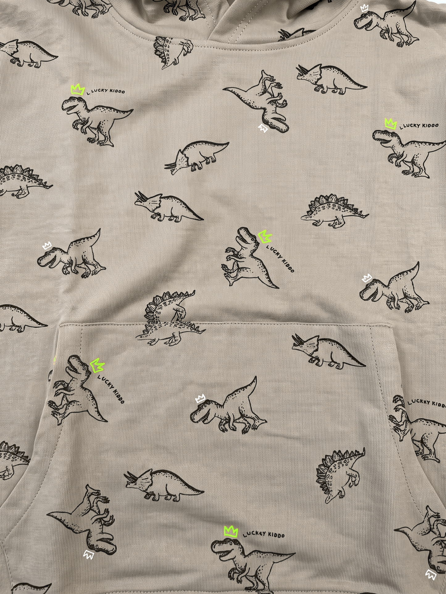 Beige Dinosaurs | Majica s kapuljačom za dječake - klasični kroj