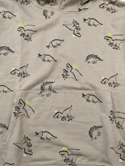 Beige Dinosaurs | Majica s kapuljačom za dječake - klasični kroj