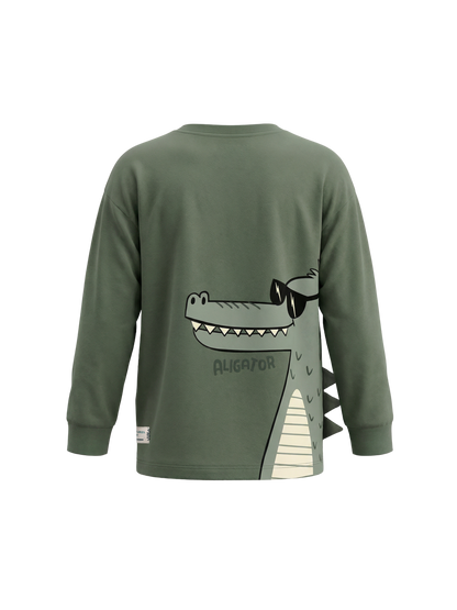 Sage Alligator | Majica dugih rukava za dječake - opušteni kroj