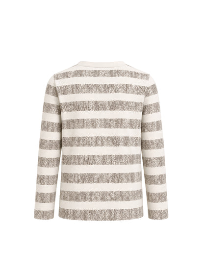 Cream Stripes | Majica dugih rukava za dječake - klasični kroj