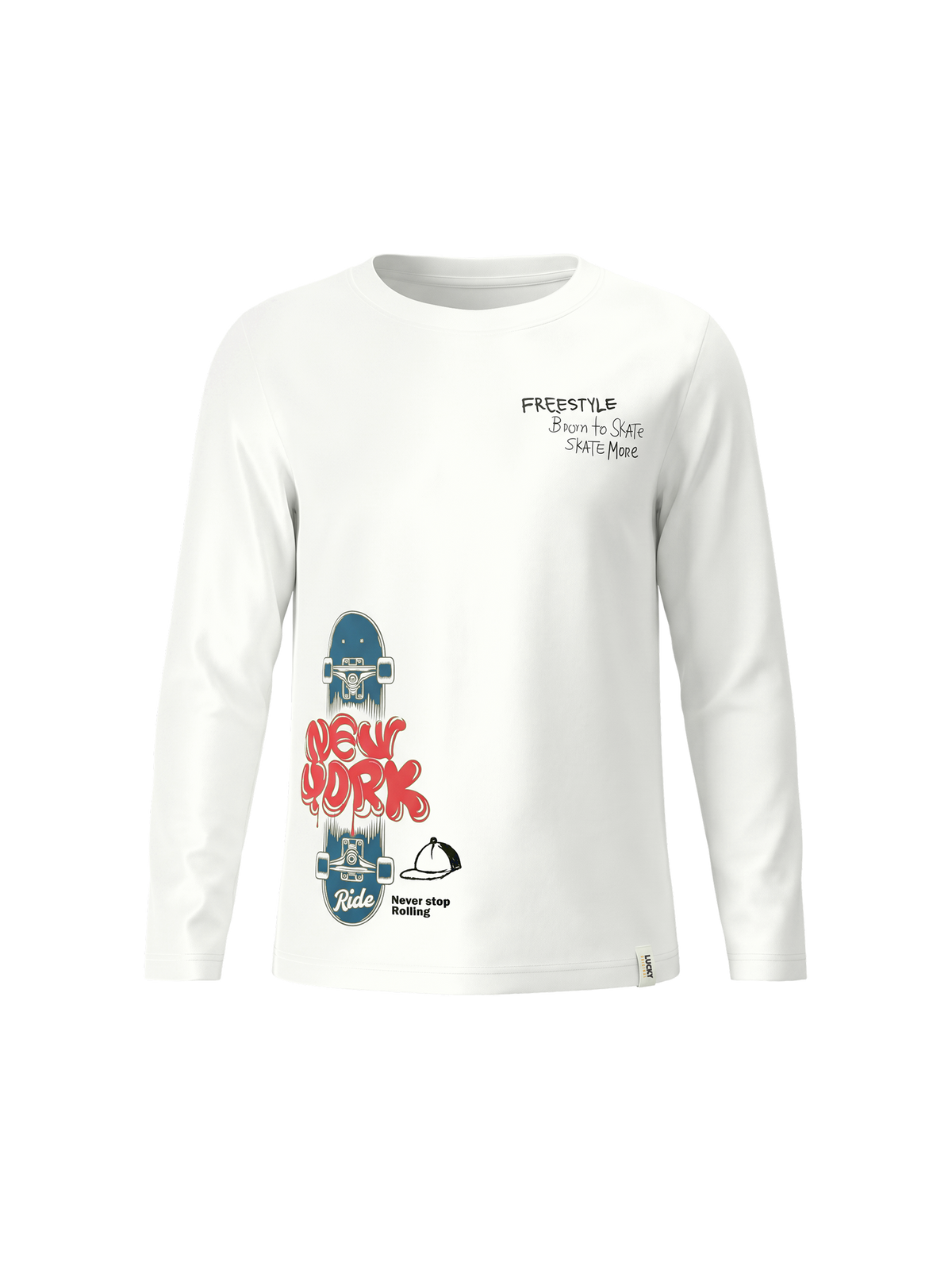 White Freestyle | Majica dugih rukava za dječake - klasični kroj