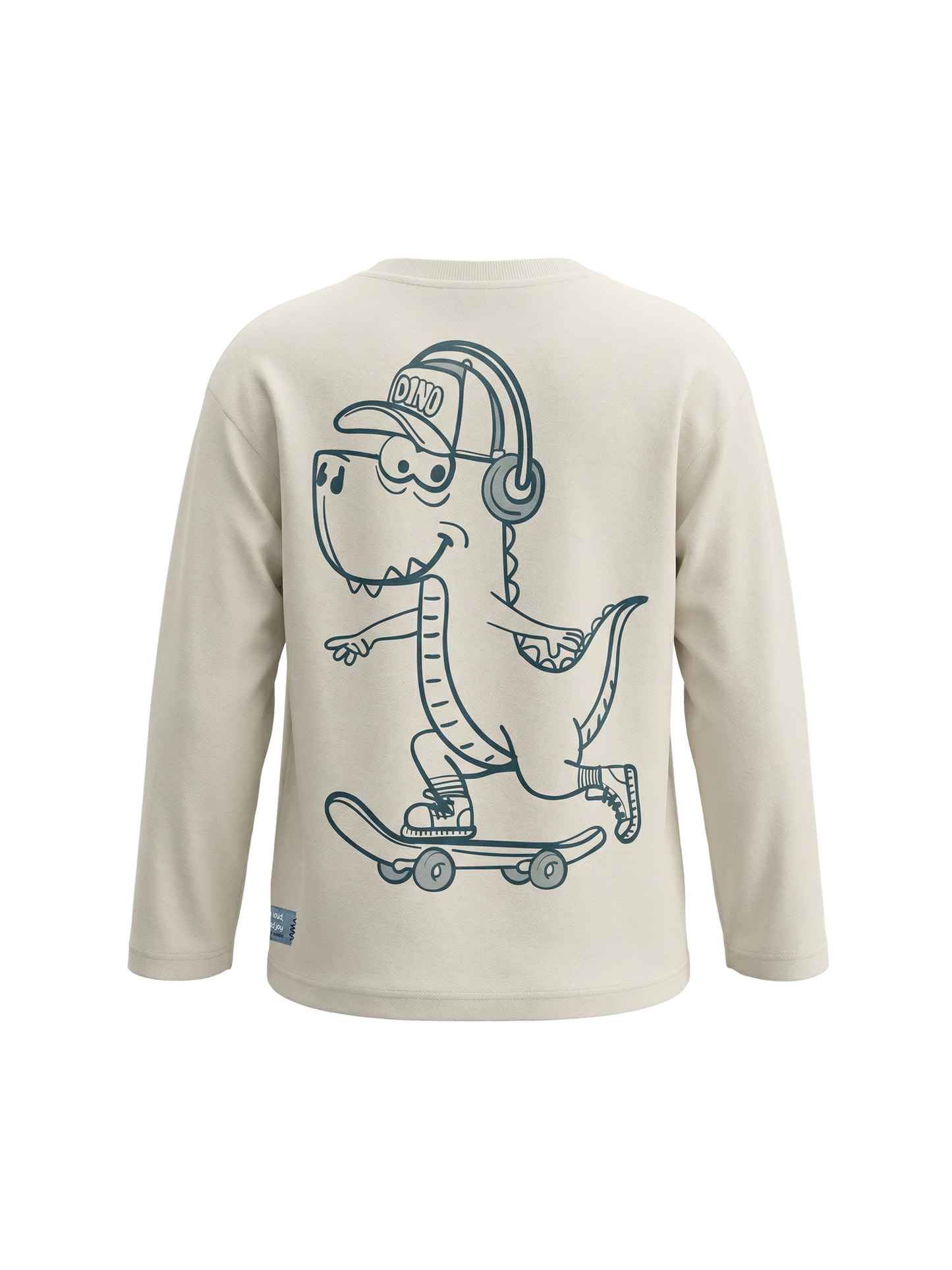 Cream Skater Dino | Majica dugih rukava za dječake - opušteni kroj