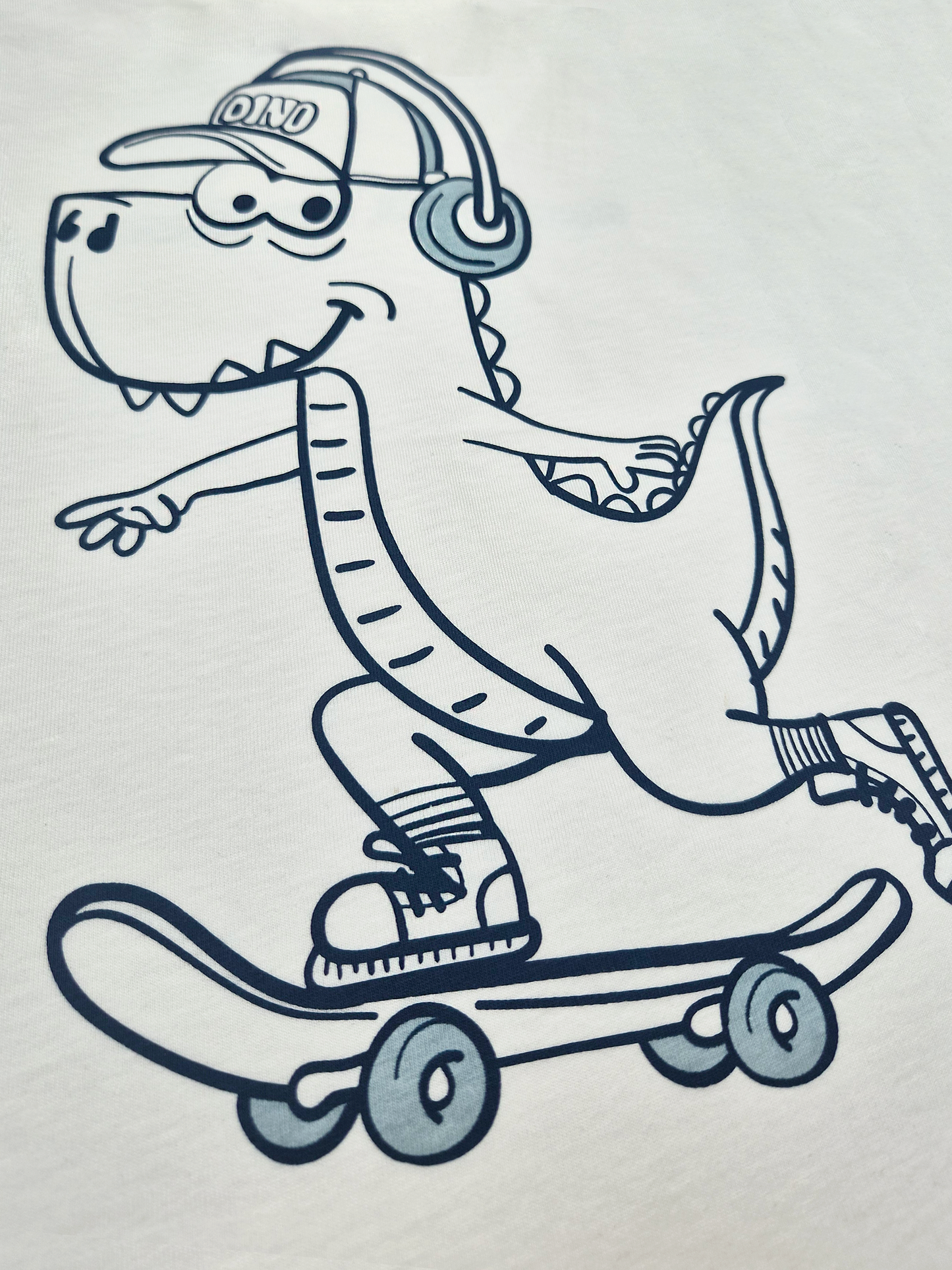 Cream Skater Dino | Majica dugih rukava za dječake - opušteni kroj