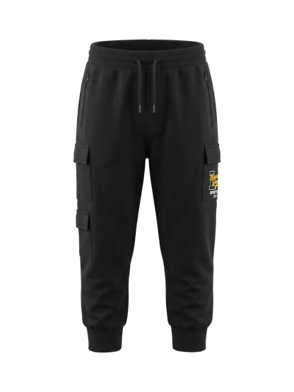 Black Cargo Vibe | Cargo trenirka za dječake - opušteni kroj