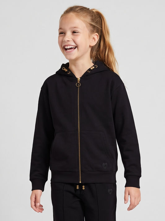 Moonless Zip | Sweater majica s kapuljačom i patentnim zatvaračem za djevojčice - klasični kroj
