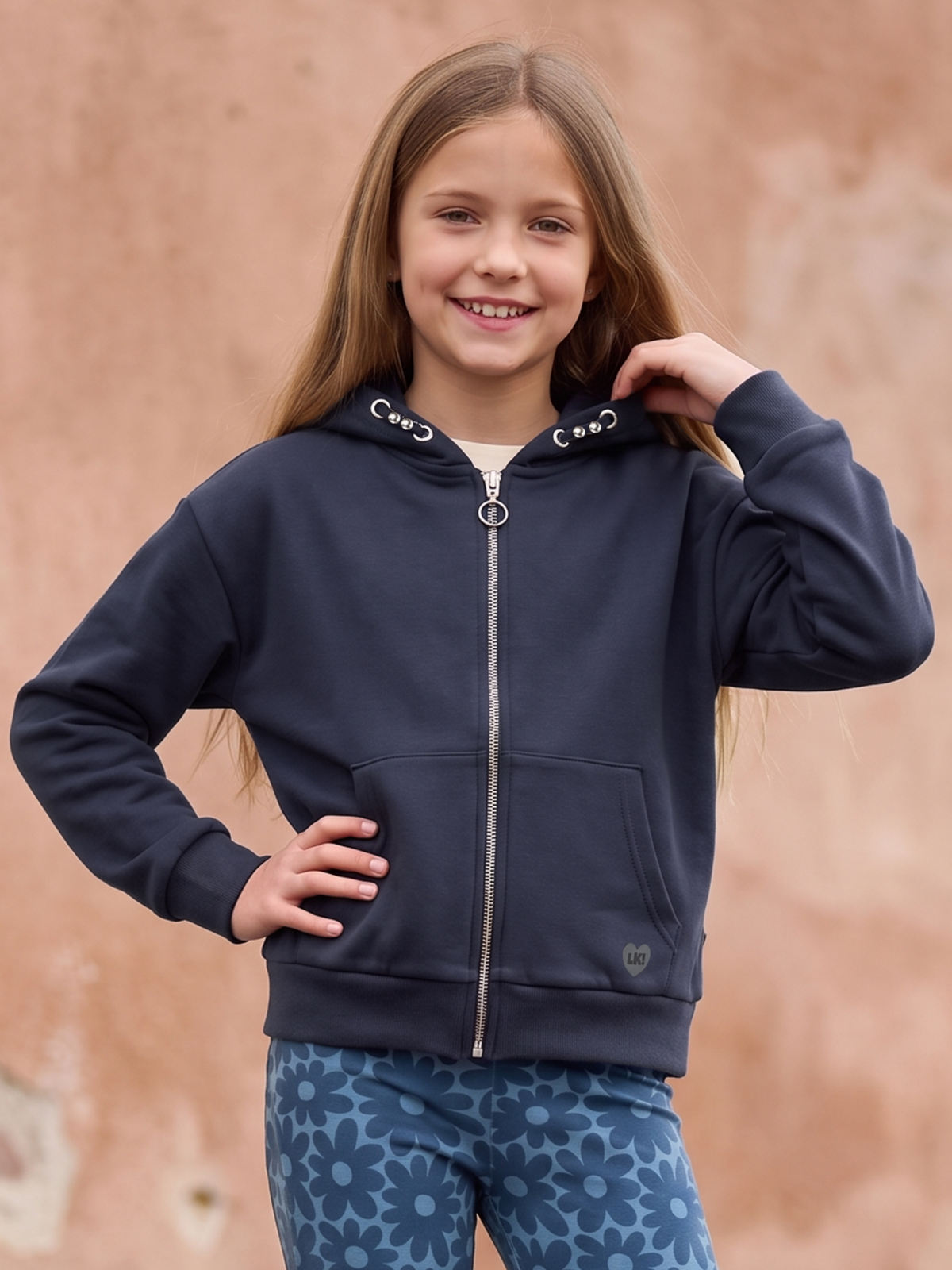 Polar Zip | Podstavljena sweater majica s kapuljačom i patentnim zatvaračem za djevojčice - klasični kroj
