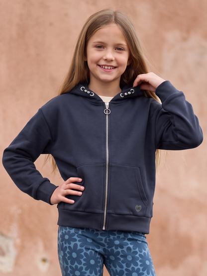 Polar Zip | Podstavljena sweater majica s kapuljačom i patentnim zatvaračem za djevojčice - klasični kroj