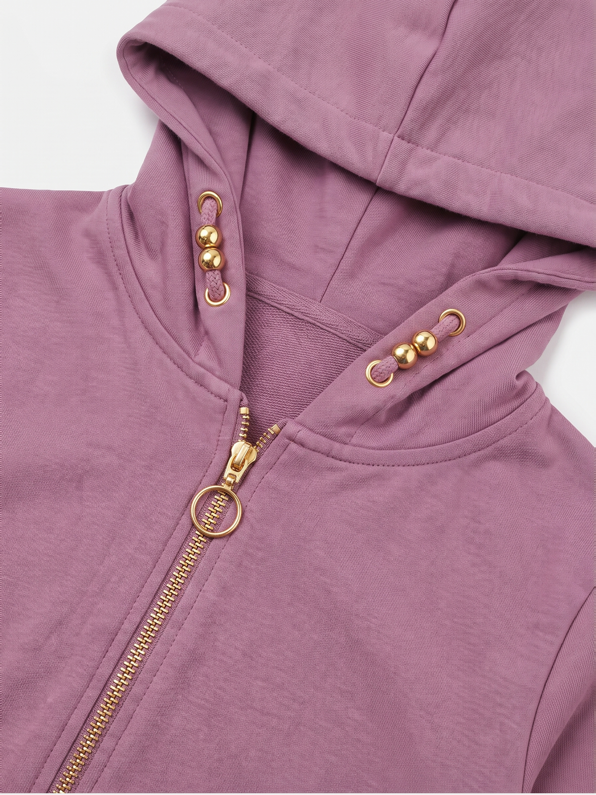 Orchid Zip | Sweater majica s kapuljačom i patentnim zatvaračem za djevojčice - klasični kroj
