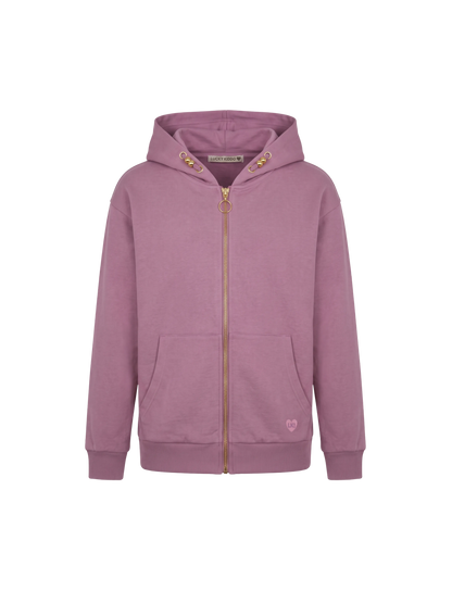 Orchid Zip | Sweater majica s kapuljačom i patentnim zatvaračem za djevojčice - klasični kroj