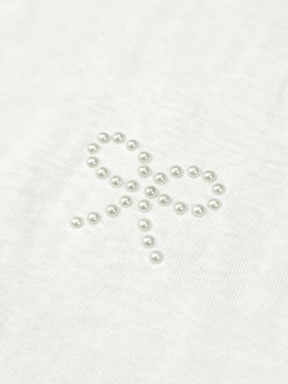 Pearl Bow | Majica kratkih rukava za djevojčice - opušteni kroj