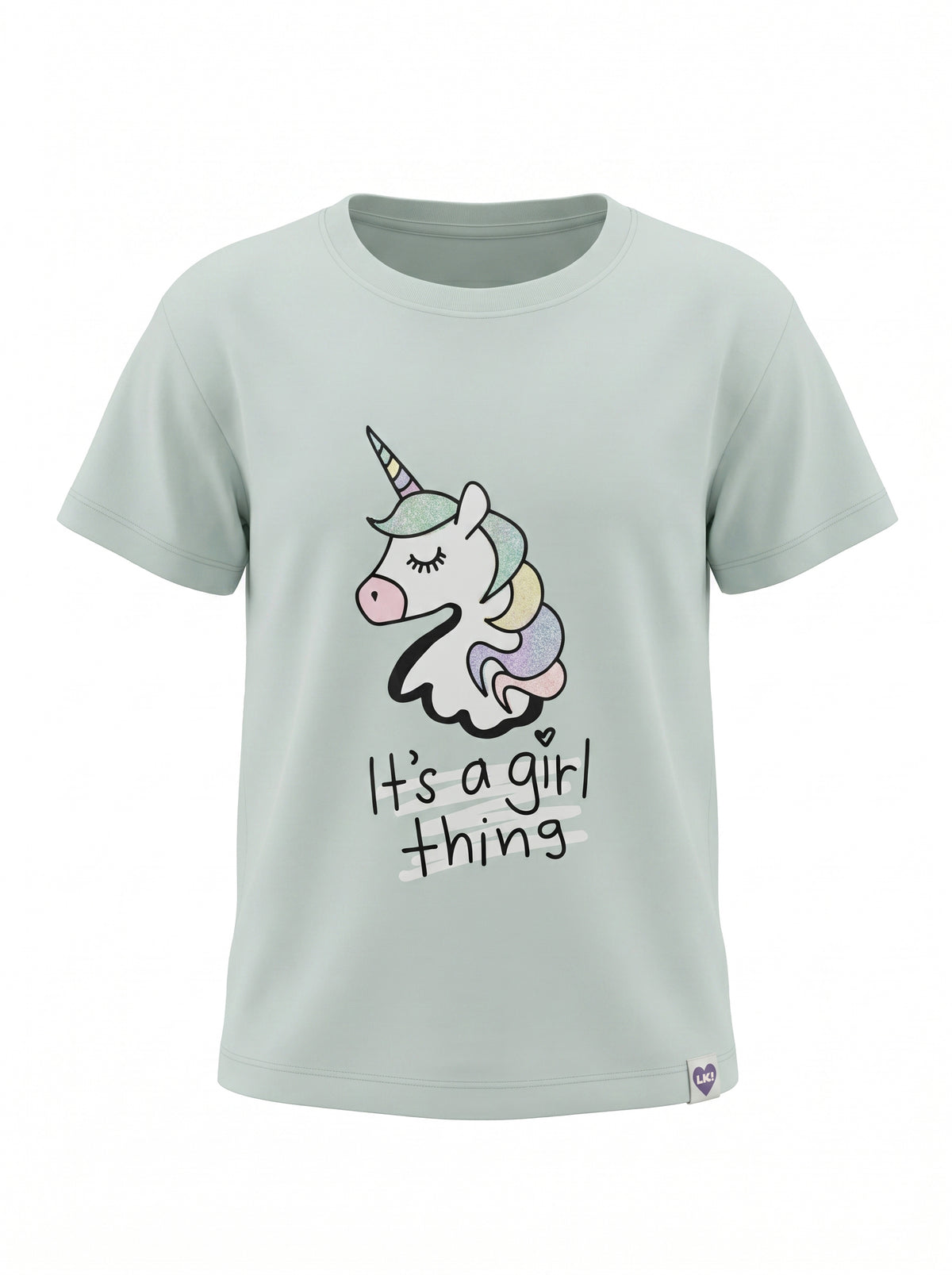 Mint Unicorn | Majica kratkih rukava za djevojčice - opušteni kroj