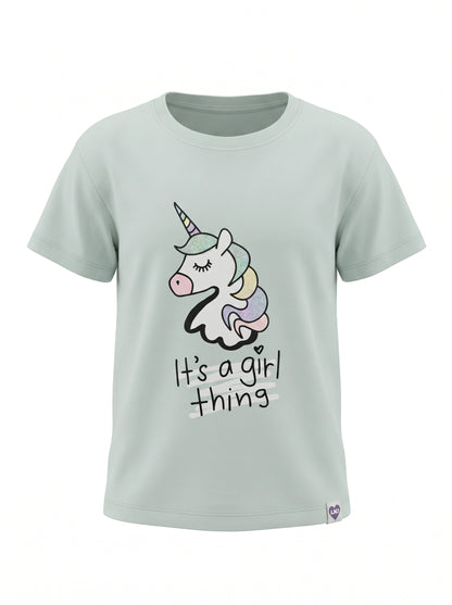Mint Unicorn | Majica kratkih rukava za djevojčice - opušteni kroj