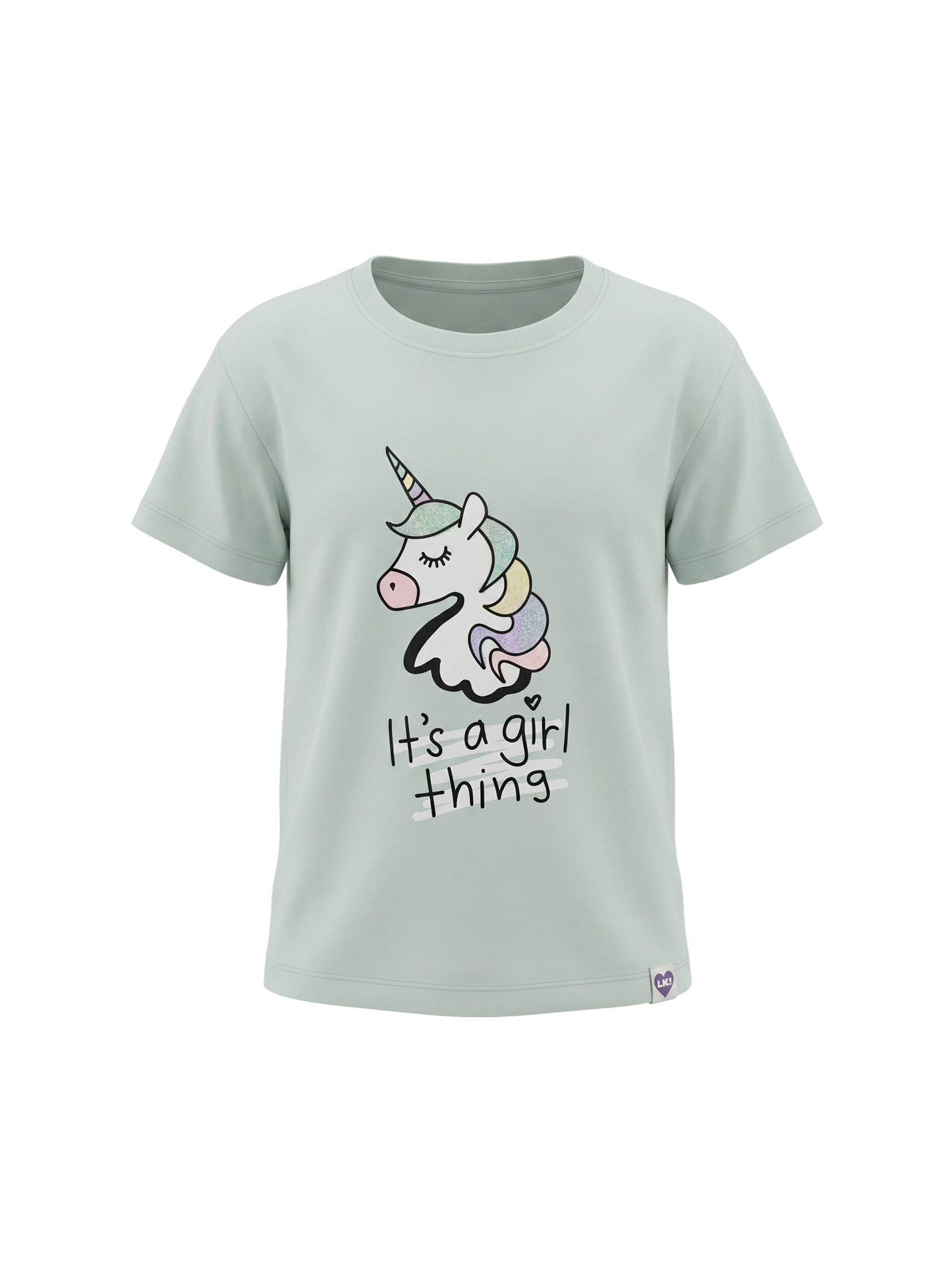Mint Unicorn | Majica kratkih rukava za djevojčice - opušteni kroj