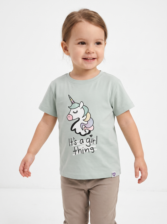 Mint Unicorn | Majica kratkih rukava za djevojčice - opušteni kroj