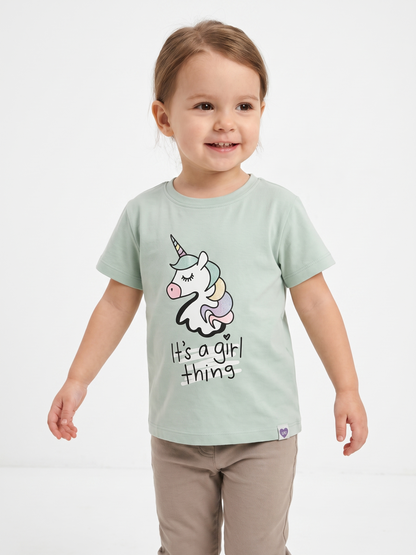 Mint Unicorn | Majica kratkih rukava za djevojčice - opušteni kroj