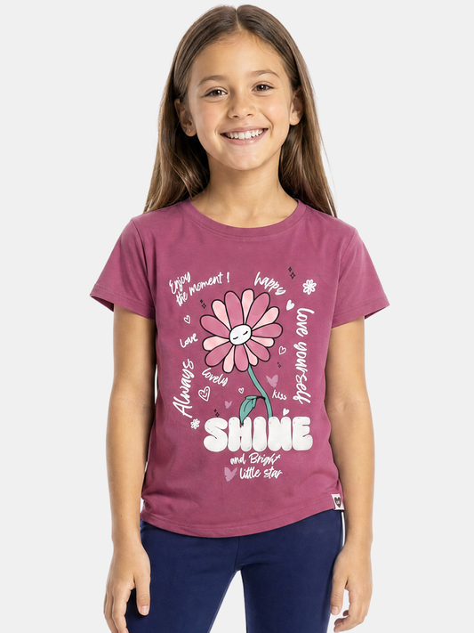 Raspberry Shine | Majica kratkih rukava za djevojčice - opušteni kroj