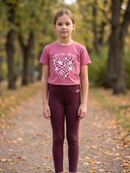 Berry Hearts | Podstavljene tajice za djevojčice