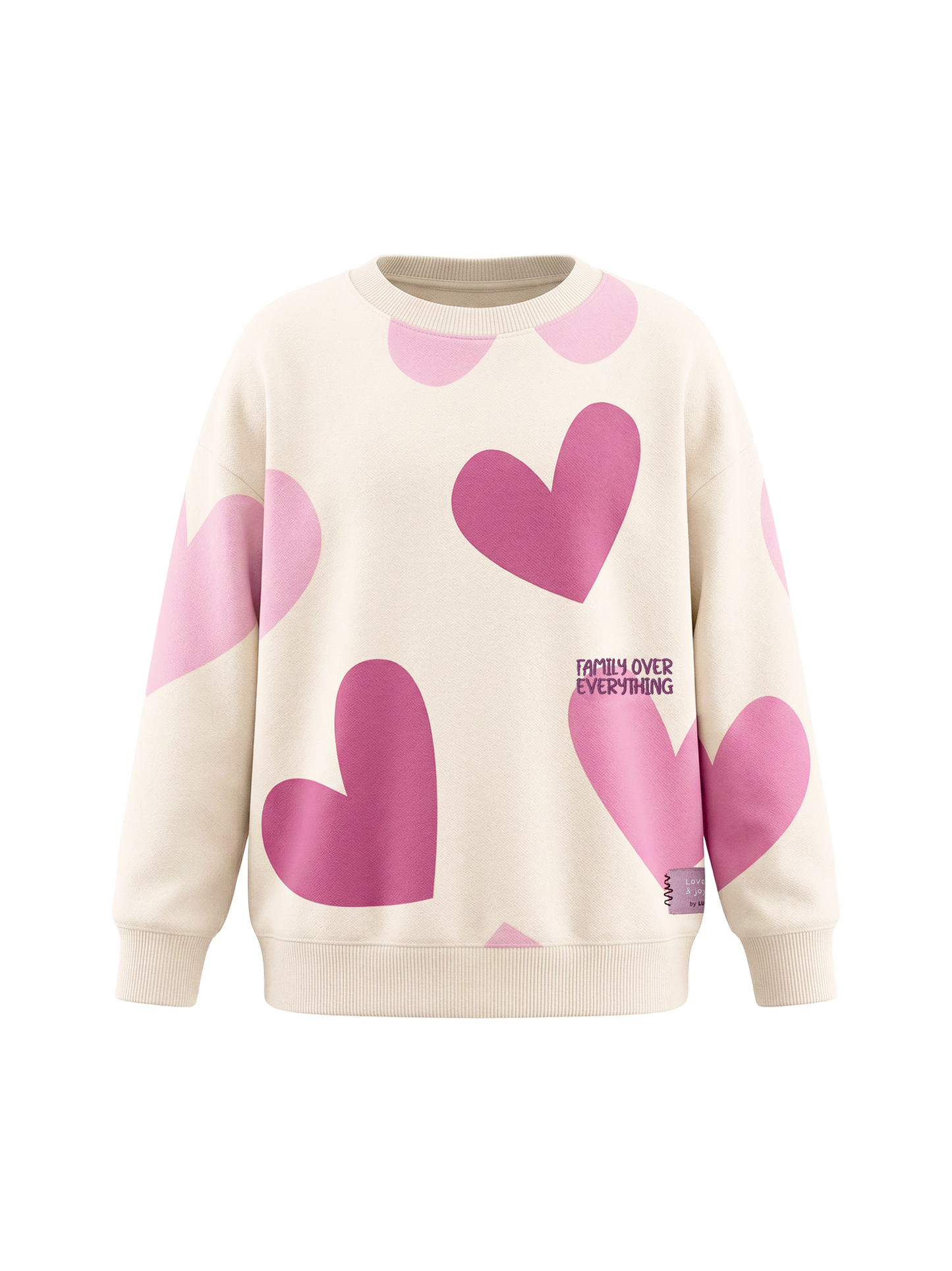 White Heart Family | Pulover za djevojčice - oversized kroj