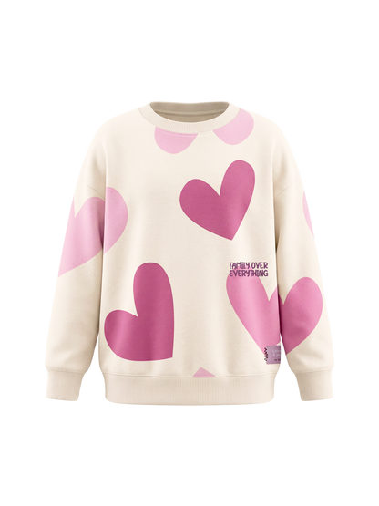 White Heart Family | Pulover za djevojčice - oversized kroj